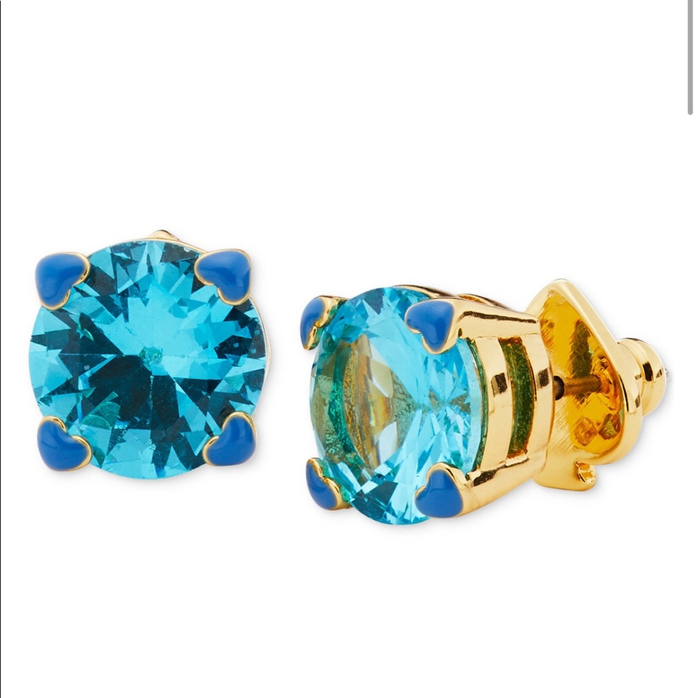 Kate Spade 4-Heart Prong Blue Crystal Stud Earring